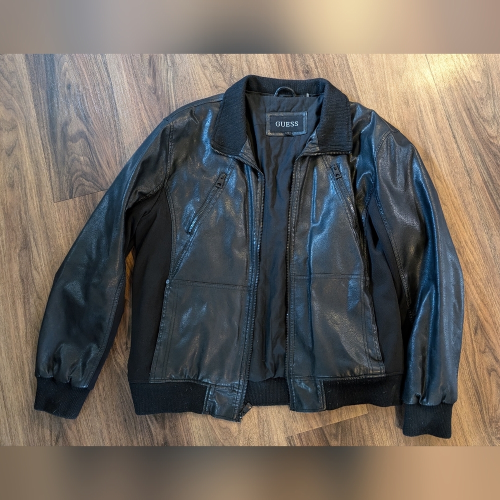 Guess | Leather Collared Jacket